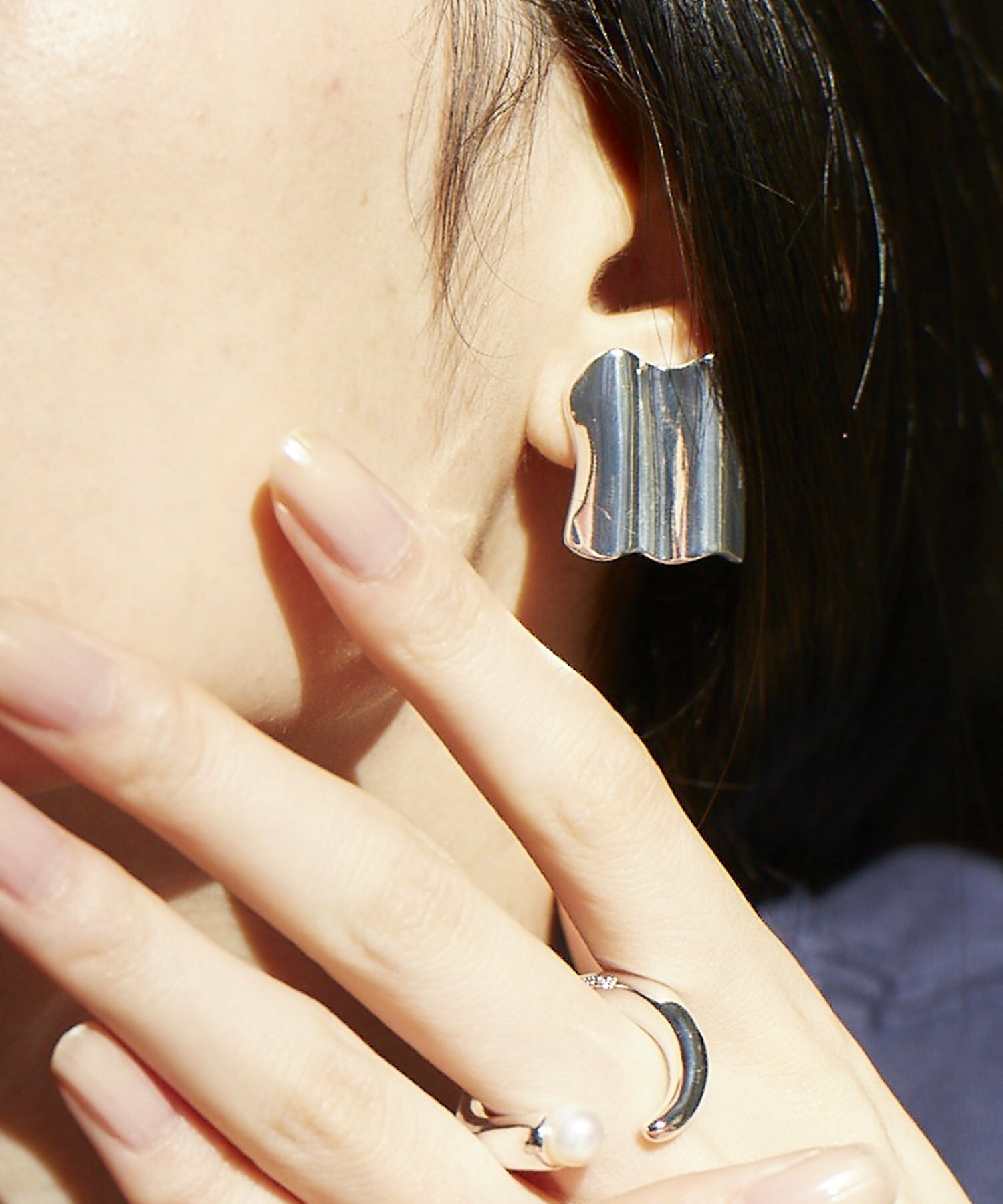 Nothing And Others/Wave square Earring